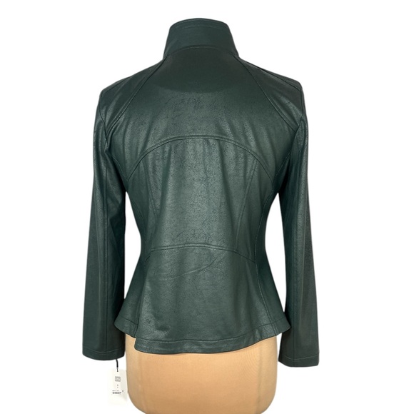 Clara Sunwoo hunter green liquid leather signature jacket Size Small - Picture 5 of 13